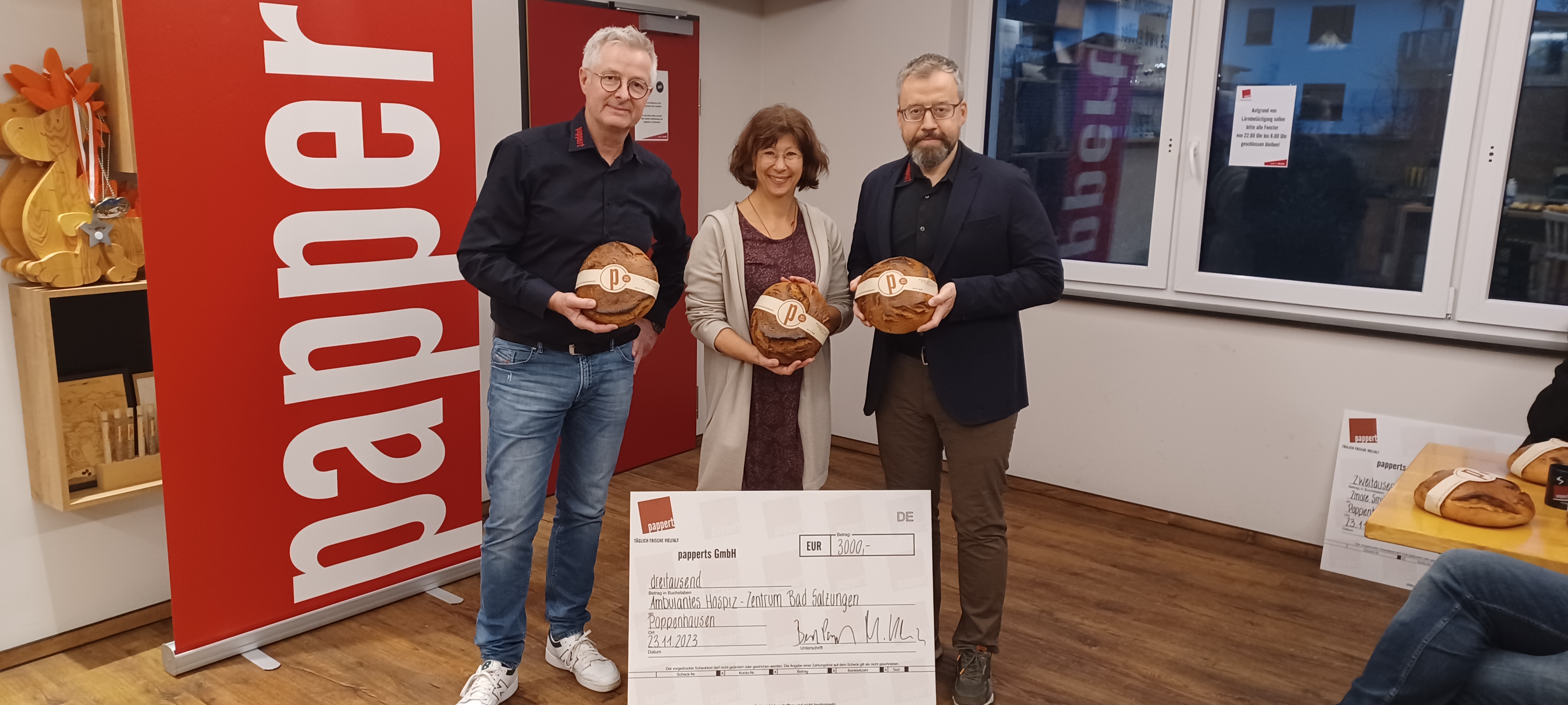 Spende 3000€ / Bäckerei Pappert